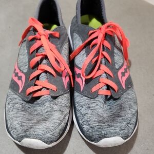 Saucony Charcoal and Coral Athletic Shoes